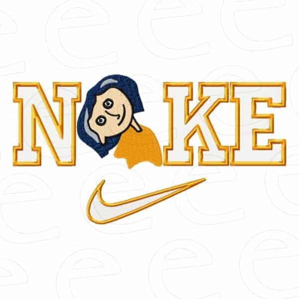 Coraline in nike logo with swoosh