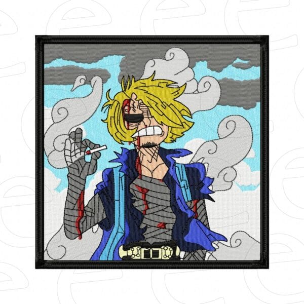 Sanji bandaged in smoke