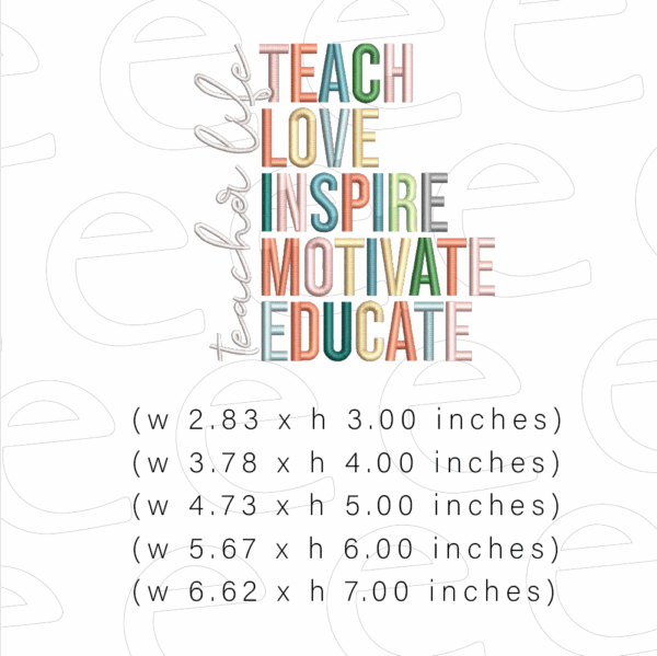Teacher Embroidery Designs bundle