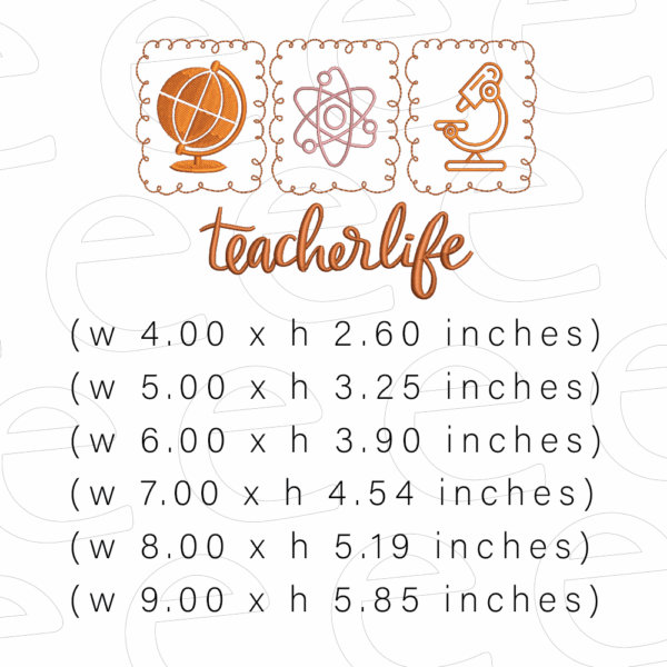 Teacher Embroidery Designs bundle
