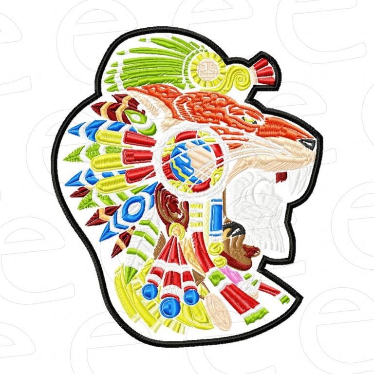 Aztec Jaguar Warrior in feathered headdress