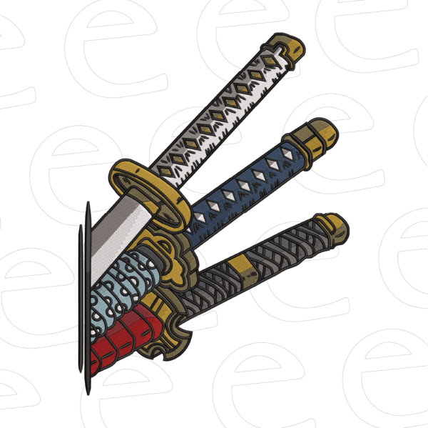 Zoro Swords Embroidery Design