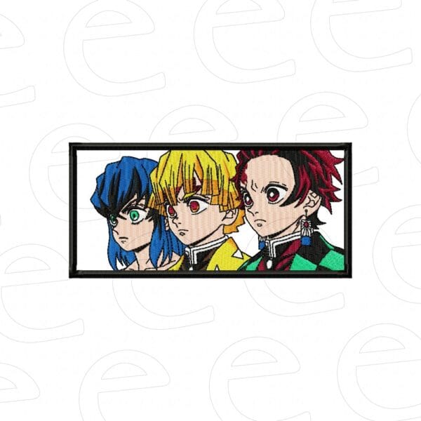 Inosuke, Zenitsu and Tanjiro in rectangle