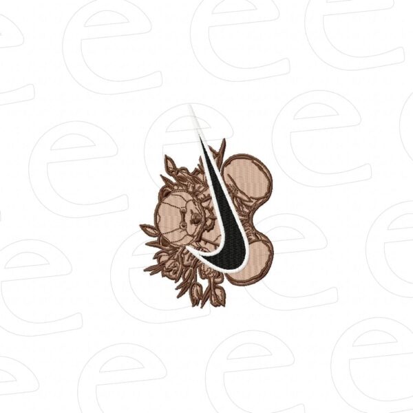 teddy bear with flowers and swoosh