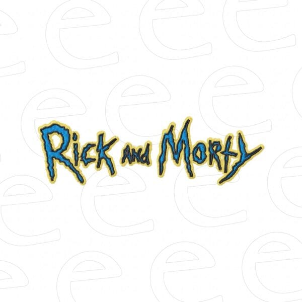 Rick and Morty in jagged font