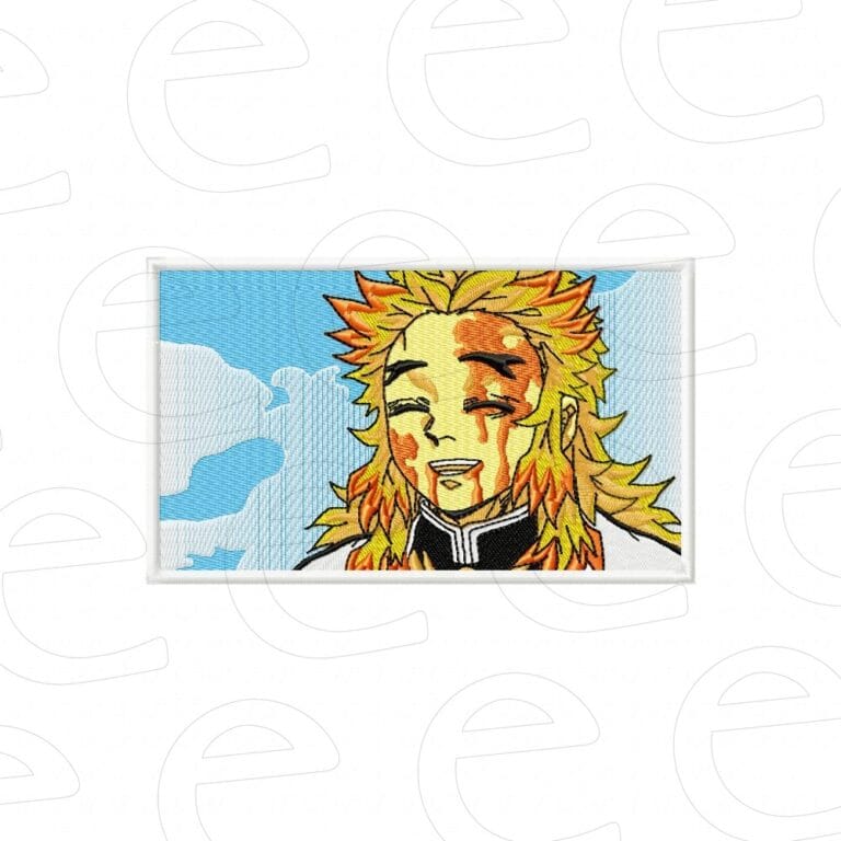 Kyojuro Rengoku with blood in rectangle