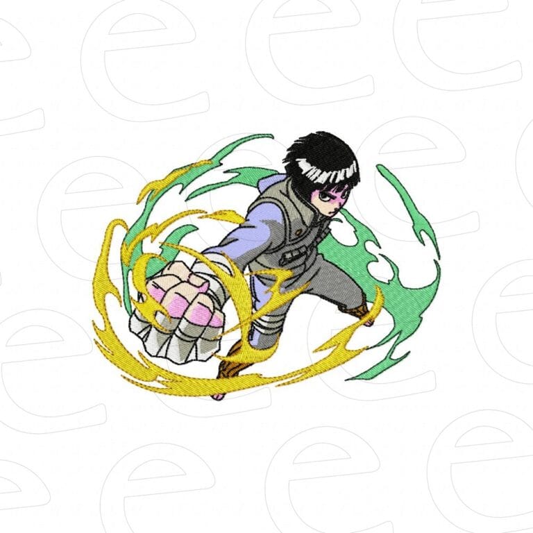 Rock Lee in green and yellow energy swoosh
