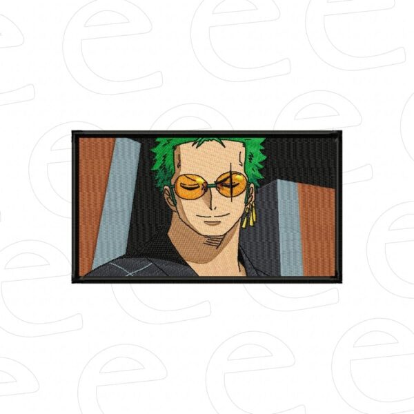 zoro wearing orange sunglasses
