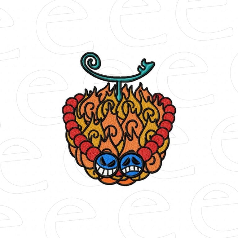 Ace's Mera Mera no Mi in fire with hat faces and red beads