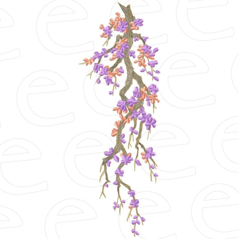 Floral Branch Embroidery Design