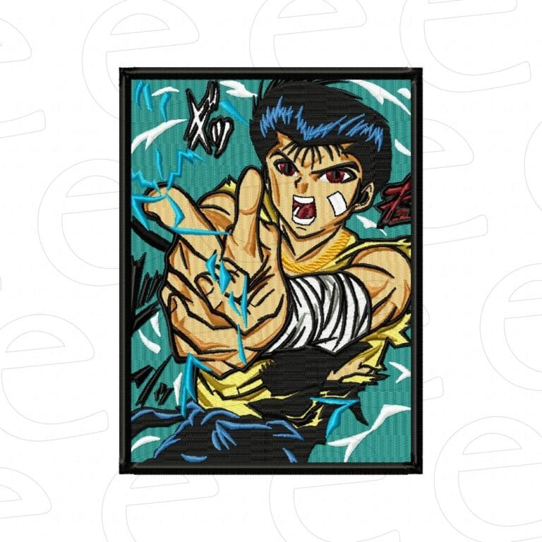 Yusuke Urameshi firing Spirit Gun with lightning bolts