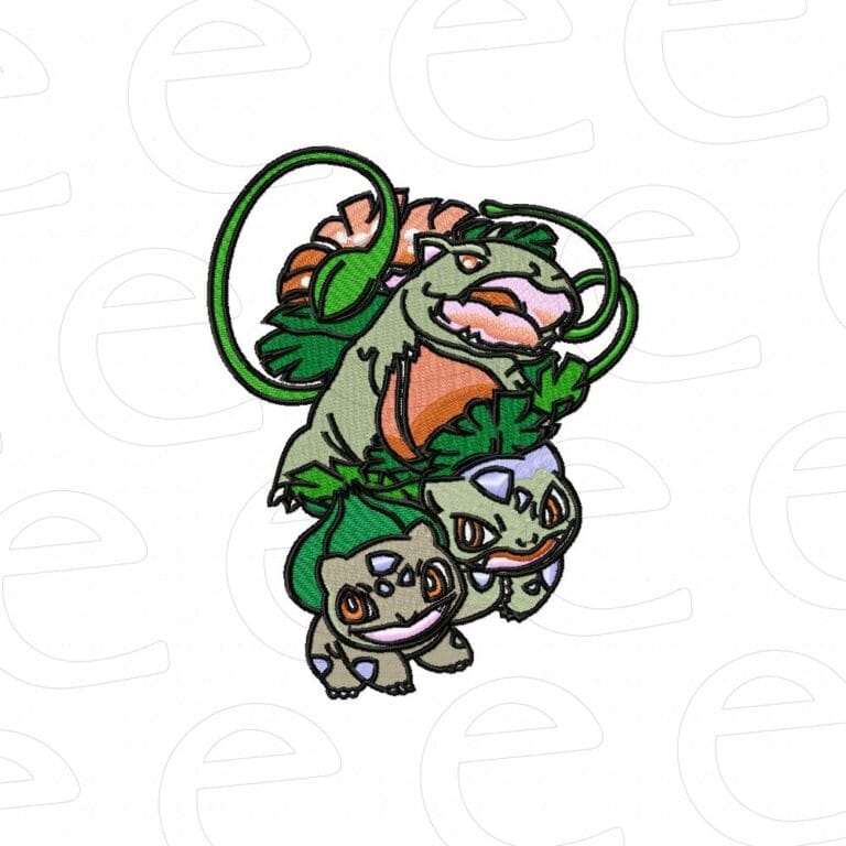 bulbasaur ivysaur and venusaur in vines