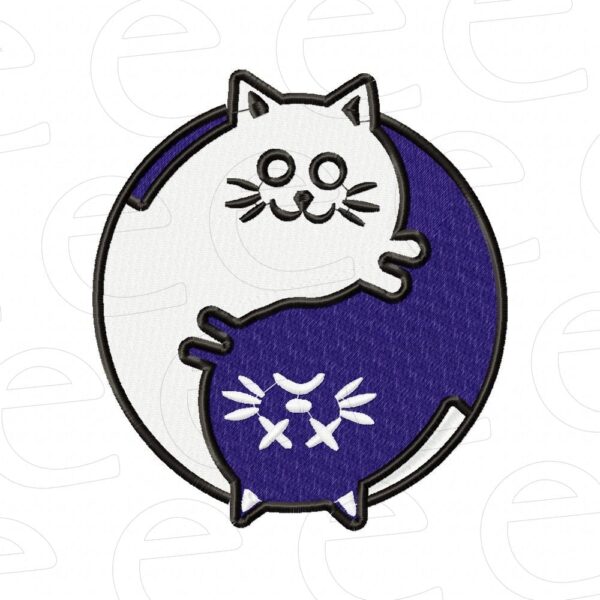 cats in yin yang circle