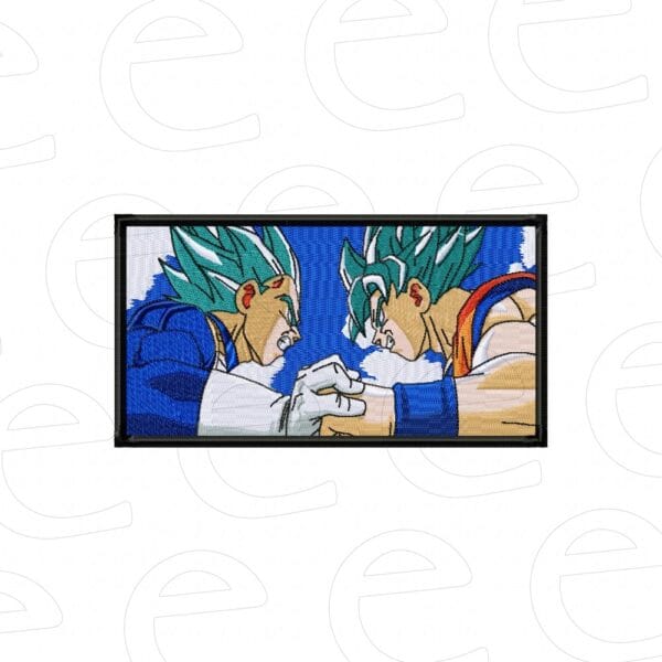 Vegeta and Goku SSB clashing in rectangle