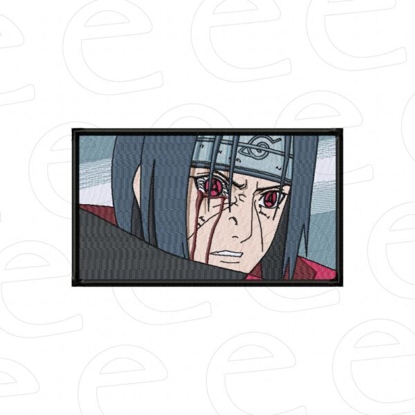 itachi with bleeding eyes in rectangle