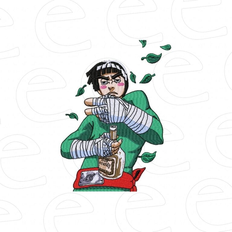 Rock Lee with Hennessy bottle and leaves