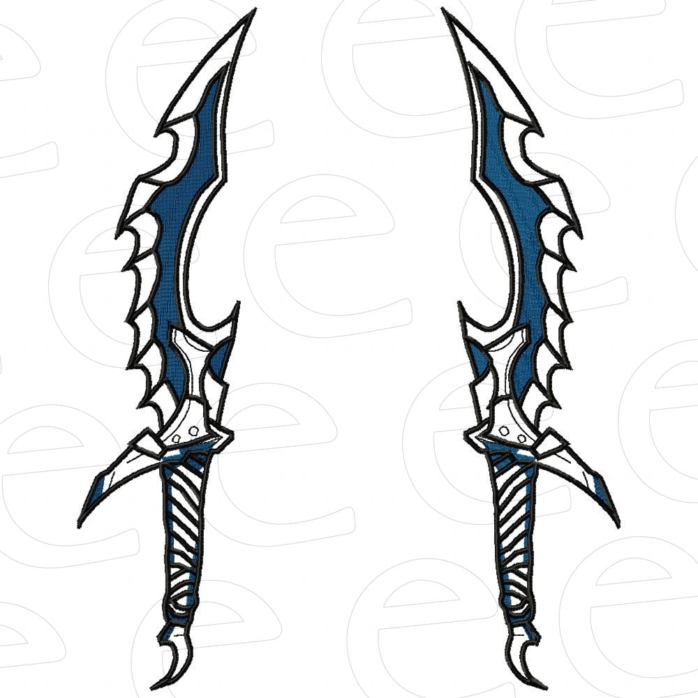 Illidan Stormrage's Twin Blades of Azzinoth with jagged edges